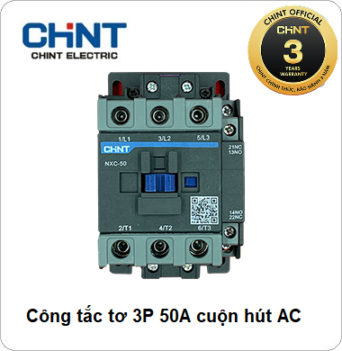 Công tắc tơ NXC CHINT 3P 50A 380VAC